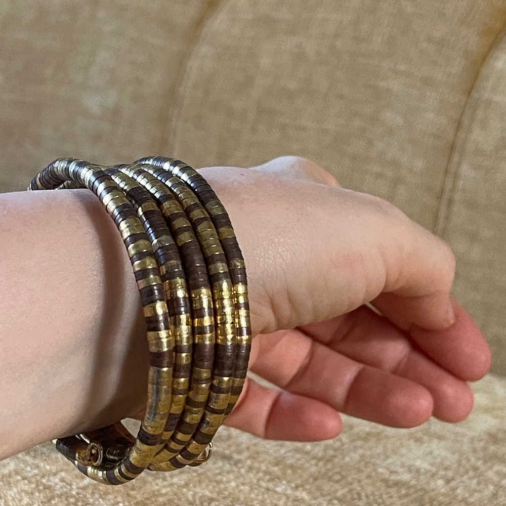 Vintage Metal Snake Coil Bracelet